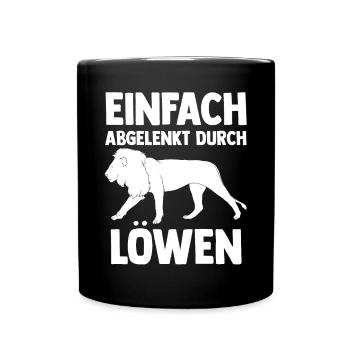 Löwe Löwen - Tasse einfarbig - Schwarz - Vorne