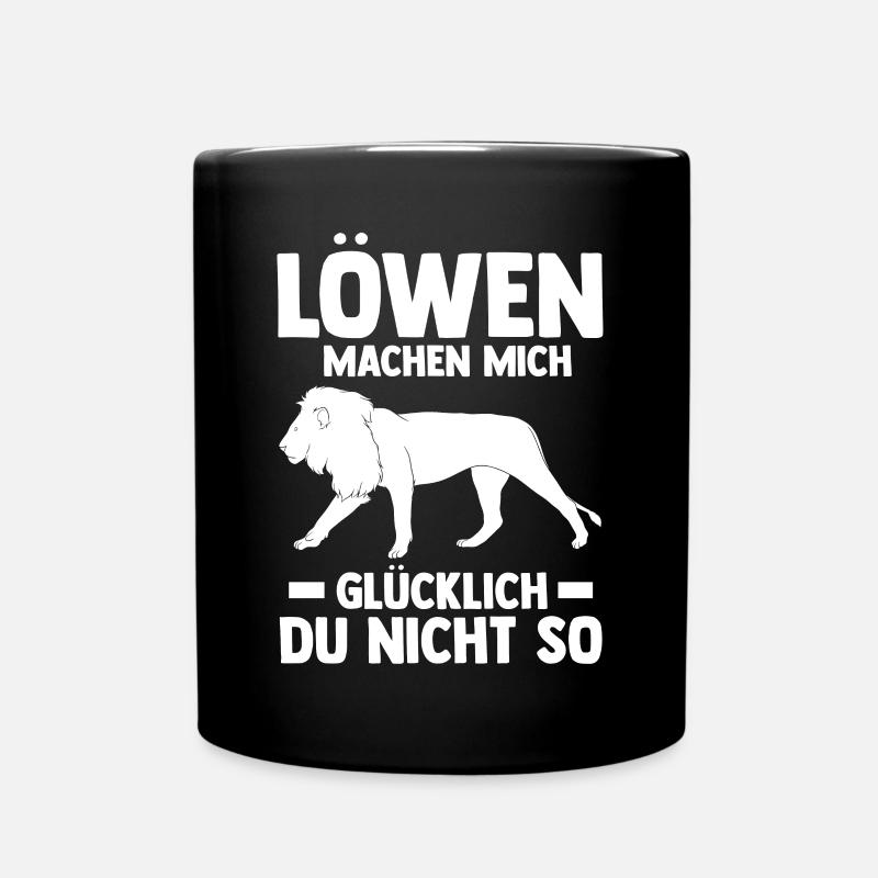 Löwe Löwen - Tasse einfarbig - Schwarz