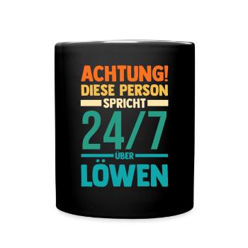 Löwe Löwen - Tasse einfarbig - Schwarz - Vorne