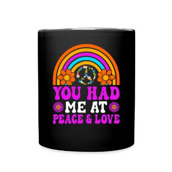 Drôle Hippie Peace Kindness Groovy - Mug uni - noir - Devant