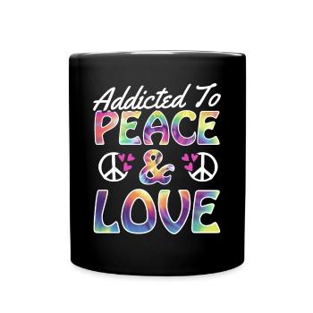 Drôle Hippie Peace Kindness Groovy - Mug uni - noir - Devant