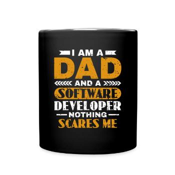 Software Developer Dad - Software Programmer - Full Colour Mug - black - Front