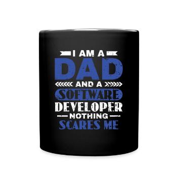 Software Developer Dad - Software Programmer - Full Colour Mug - black - Front