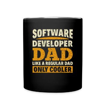 Software Developer Dad - Software Programmer - Full Colour Mug - black - Front