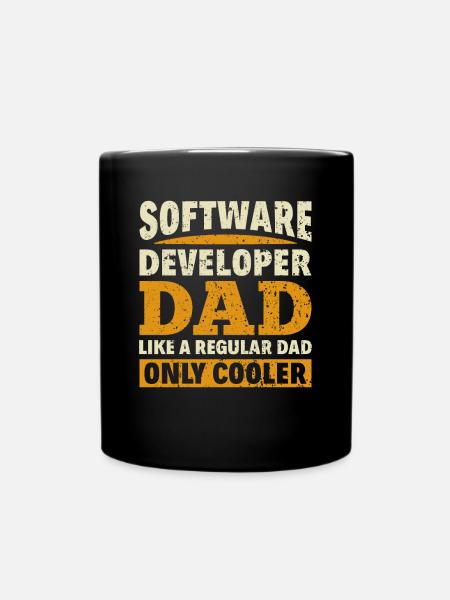 Software Developer Dad - Software Programmierer - Tasse einfarbig - Schwarz