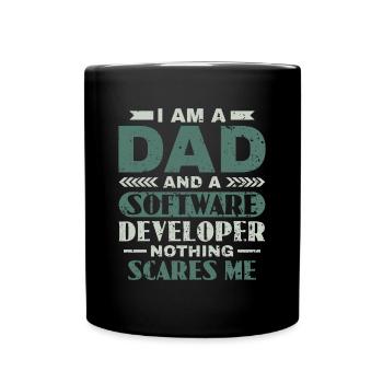 Software Developer Dad - Software Programmer - Full Colour Mug - black - Front