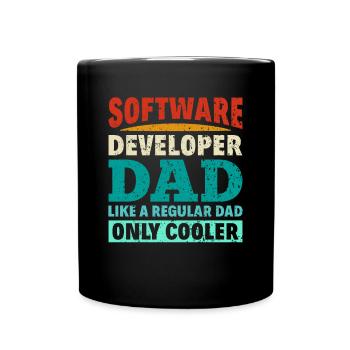 Software Developer Dad - Software Programmer - Full Colour Mug - black - Front