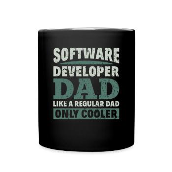 Software Developer Dad - Software Programmer - Full Colour Mug - black - Front