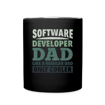 Software Developer Dad - Software Programmer - Full Colour Mug - black - Front