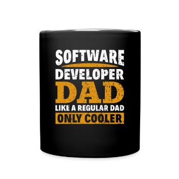 Software Developer Dad - Software Programmer - Full Colour Mug - black - Front