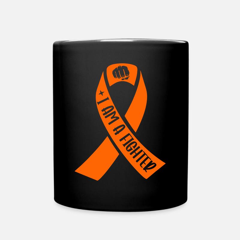 Multiple Sklerose I'm A Fighter Orange Ribbon MS - Tasse einfarbig - Schwarz