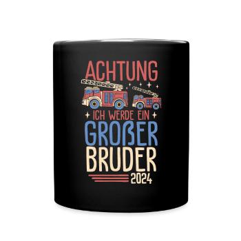 Niedliches Großer Bruder 2024 Junge - Tasse einfarbig - Schwarz - Vorne