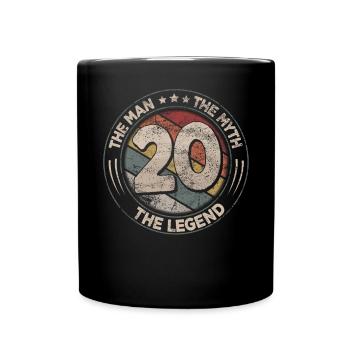 20. Geburtstag Die Legende Retro 20 Jahre Männer - Tasse einfarbig - Schwarz - Vorne