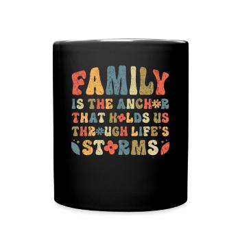 Family Retro Saying Love Inspiration - Full Colour Mug - black - Front