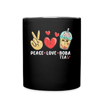 Peace Love Boba Thé - Mug uni - noir - Devant