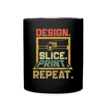 3d Printing 3d Printer Retro Design Slice Print - Full Colour Mug - black - Front