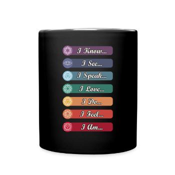 Symboles de chakra de yoga - Mug uni - noir - Devant