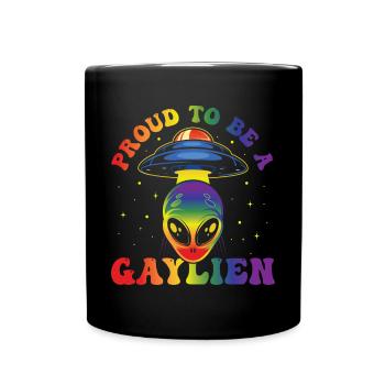 Gender Lesben, Schwule, Trans, Queer Regenbogen - Tasse einfarbig - Schwarz - Vorne