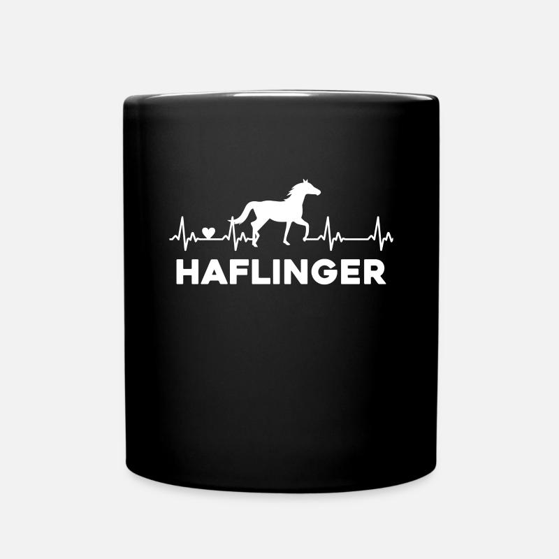 Pferd Herzschlag Reiten - Tasse einfarbig - Schwarz