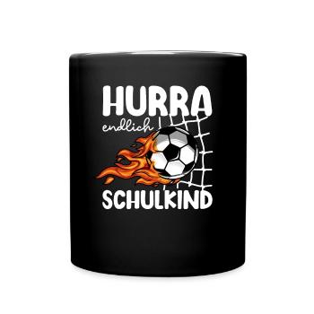 Schulkind Schulanfang Einschulung Erstklässler - Tasse einfarbig - Schwarz - Vorne
