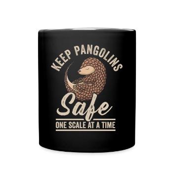 Keep pangolins safe on pangolin - Full Colour Mug - black - Front