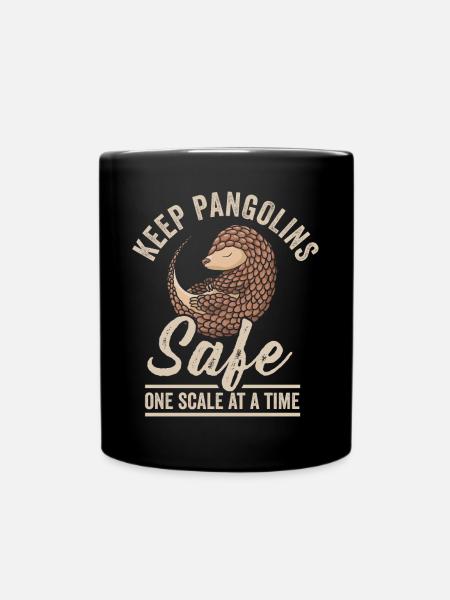Bewahren Sie Schuppentiere Sicher Auf Pangolin - Tasse einfarbig - Schwarz