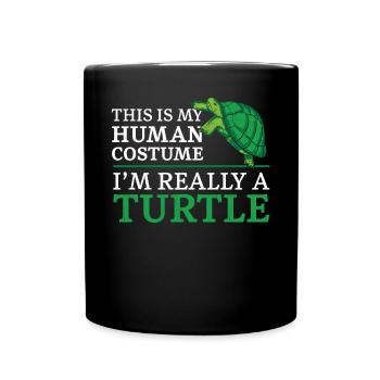 Tortue de mer c’est mon - Mug uni - noir - Devant