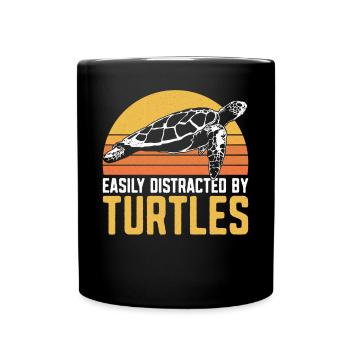 Sea Turtle Tortoise Retro Vintage - Mug uni - noir - Devant