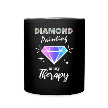Diamond Painting is my Therapy - Full Colour Mug - black - Front