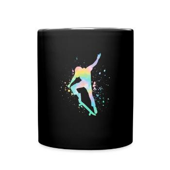 Skateboarding Skateboard Skater Farbklex Brush - Mug uni - noir - Devant