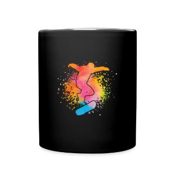 Skateboarding Skateboard Skater Farbklex Brush - Mug uni - noir - Devant