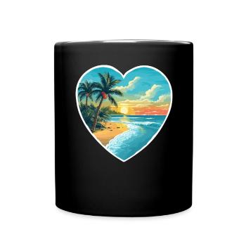 Amour de la plage - Mug uni - noir - Devant