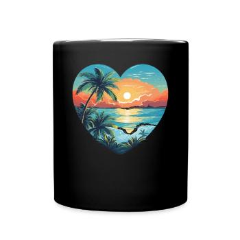Strand Liebe - Tasse einfarbig - Schwarz - Vorne
