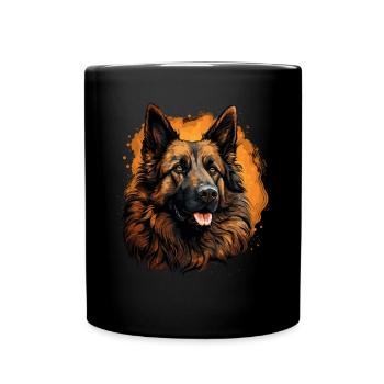 Belgian Shepherd Dog Dog Breed Face - Full Colour Mug - black - Front