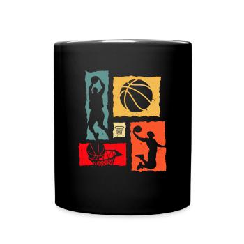 Basketball Retro Basketball Player - Full Colour Mug - black - Front