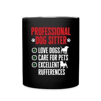 Pet Sitting Cat Dog Pet Sitter - Full Colour Mug - black - Front