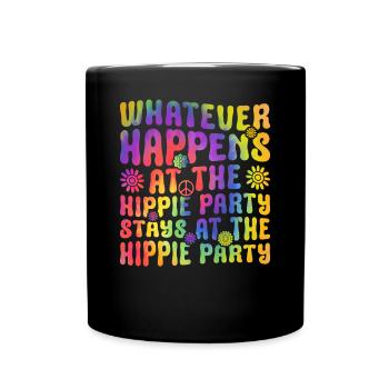 Lustige Hippie Krawatte Färben Frieden - Tasse einfarbig - Schwarz - Vorne