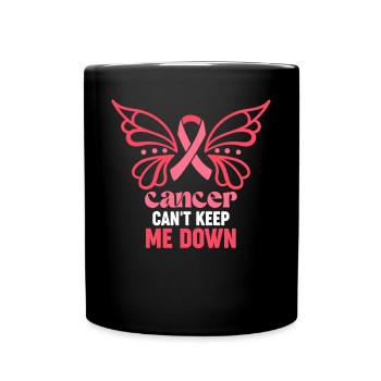 Breast Cancer Can't Keep Me Down - Full Colour Mug - black - Front