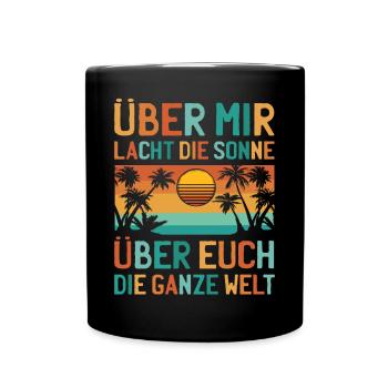 Lustiger Sarkasmus Spruch Mallorca Palmen Retro - Tasse einfarbig - Schwarz - Vorne