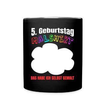 5. Geburtstag Malshirt Bemalen Kinder Spaß 5 Jahre - Tasse einfarbig - Schwarz - Vorne