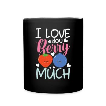 I Lover You Berry Much - Tasse einfarbig - Schwarz - Vorne