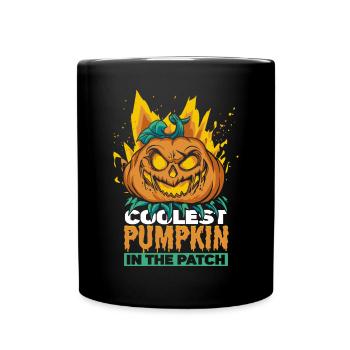 Halloween La citrouille la plus cool du patch - Mug uni - noir - Devant