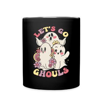 Halloween Ghost laisse aller les goules - Mug uni - noir - Devant