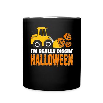 Citrouille excavatrice d’Halloween - Mug uni - noir - Devant