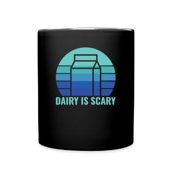 Dairy is Scary - Intolerance Milk Cheese - Full Colour Mug - black - Front