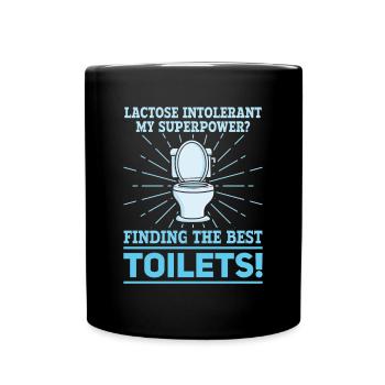 Lactose intolerant toilets - intolerance - Full Colour Mug - black - Front