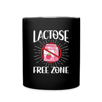 Lactose Free Zone - Intolerance Milk Cheese - Full Colour Mug - black - Front