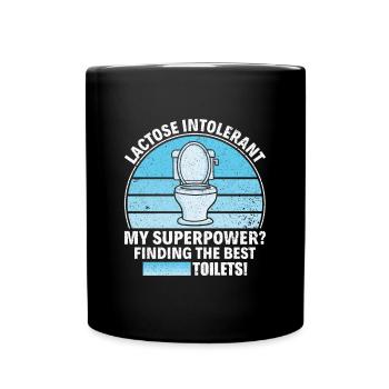 Lactose intolerant toilets - intolerance - Full Colour Mug - black - Front