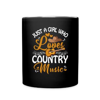Just a girl who loves country music - Full Colour Mug - black - Front