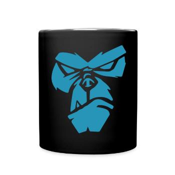Poker Face | Gorilla, Monkey, Animals, Animal Welfare - Full Colour Mug - black - Front